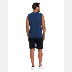 Koszulka męska tank top bez rękawów NIEBIESKI MORAJ